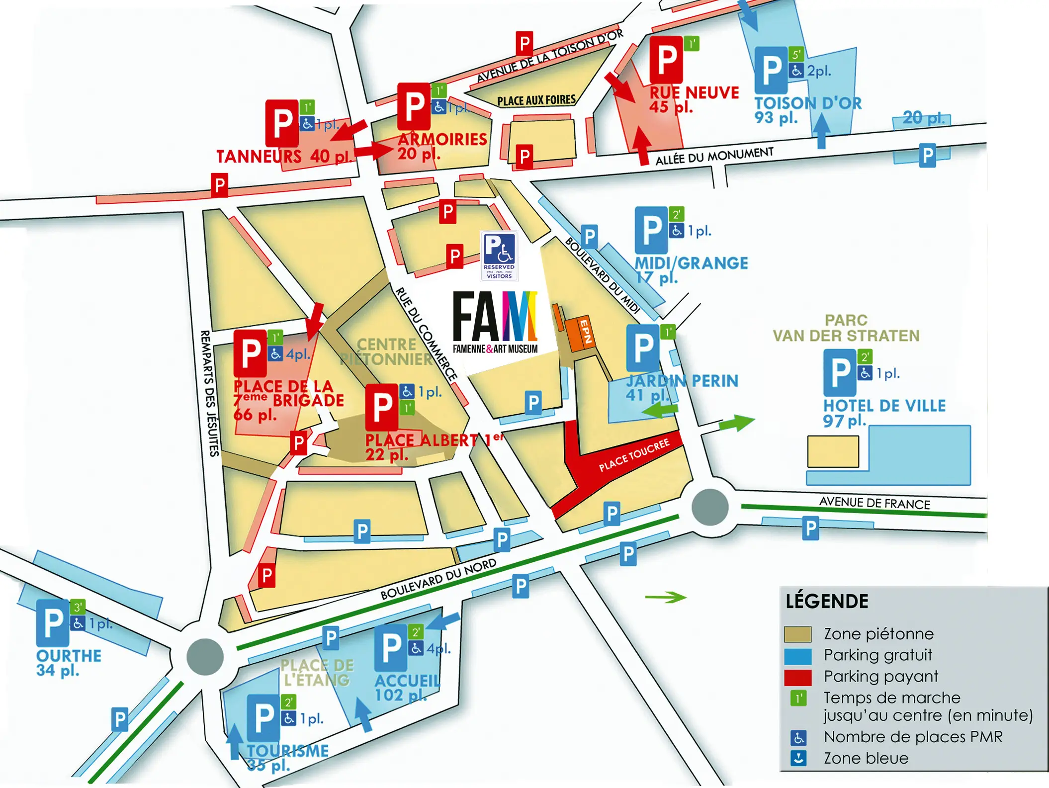 Stationnement gratuit et payant à proximité du Musée Emplacements de parking