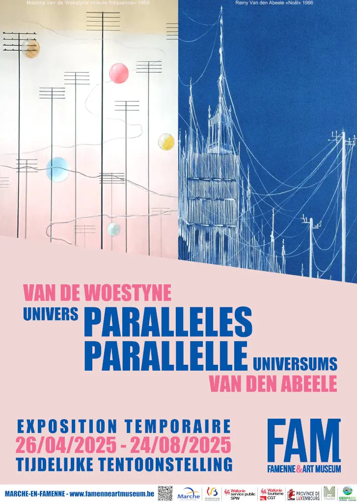 van de Woestyne – Van den Abeele | Univers parallèles Affiche de l'exposition temporaire au Famenne & Art Museum